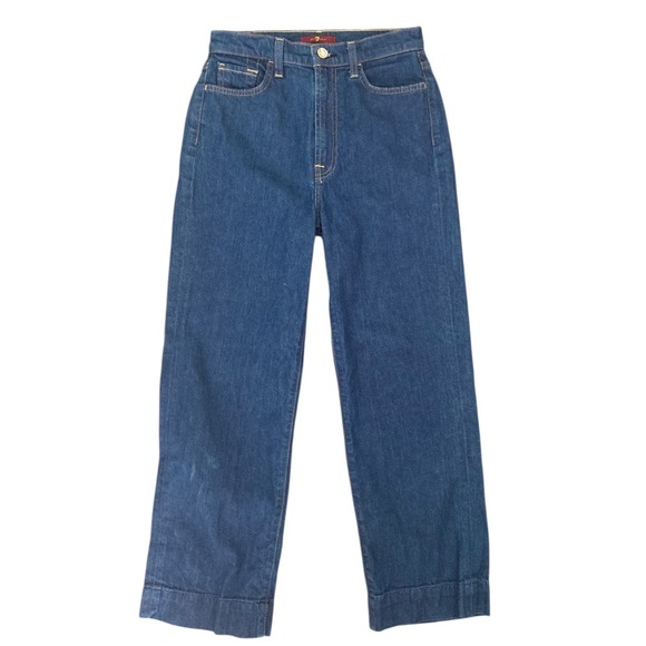 7 For All Mankind Baby Jo Cropped Trouser Jeans Avant High Rise Women's 27 - Picture 5 of 14